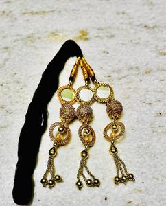 lot 4413 image: Indian Style Handmade Paranda Parandi Hair Accessory Braid Tassles Extensions with Mirror Punjabi Paranda Wedding Bridal Pranda, Suitable for BhangraGiddhaFolk dance, Traditional costume accessory