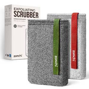 lot 4418 image: ZOMCHI Body Scrubber, Exfoliating Sponge for Shower, 2 Pack, Grey