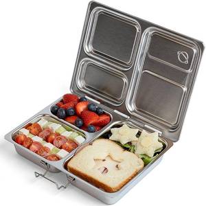 lot 4425 image: PlanetBox Launch Stainless Steel Lunchbox Replacement - Brushed Finish, Recycled Bento Box Container for Kids and Adults, Sustainable Lunch Box