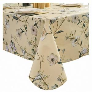 lot 4443 image: Pioggia Vinyl Tablecloth with Flannel Backing - Waterproof, Oil-Proof, Easy to Clean -Rectangle Plastic Table Cloth - Perfect for Dining Tables, Kitchen Tables, Parties
