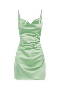 lot 4444 image: ZAFUL Women Satin Cowl Neck Spaghetti Strap Mini Slip Cocktail Dress