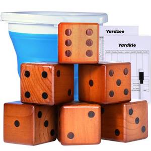 lot 5057 image: SpeedArmis 3.5 Giant Wooden Yard Dice Set, Lawn Yardzee Outdoor Game