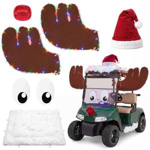 lot 5068 image: Suncalla 11 Pcs Christmas Golf Cart Decorations Reindeer Deer Antlers Set