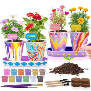 lot 5072 image: LAOESE 4 Set Paint & Plant Flower Gardening Kit, Gifts for Girls Ages 8-12