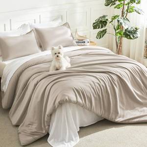 lot 5073 image: Litanika King Comforter Set, 3 Pieces Lightweight Solid Bed Set