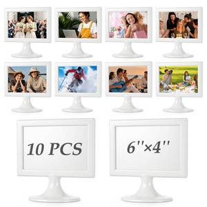 lot 5080 image: Threehoney 10 Pcs Classroom Sign Holders Double Sided,White,Horizontal