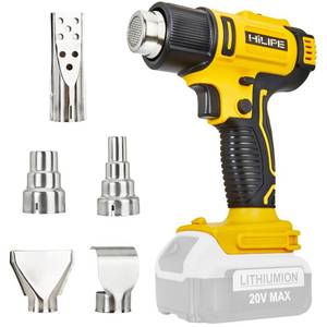 lot 5083 image: HILIPE Cordless Heat Gun Hot Air Gun for DeWALT 20v Battery(No Battery)