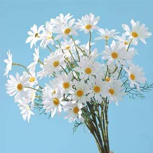 lot 5103 image: OUKEYI Artificial Flowers 12 Bundles Artificial Silk Daisy Fake Flowers UV Resistant Outdoor Fake Wildflowers with Stems Greenery Shrubs Plants Arrangements for Home Garden for Decoration (White)