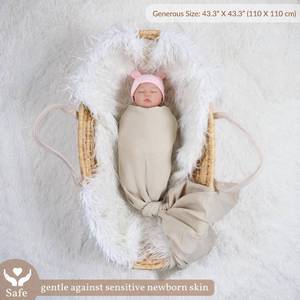 lot 6206 image: Meracorallo Muslin Swaddle Blanket, 100% Cotton Receiving Blanket, Beige