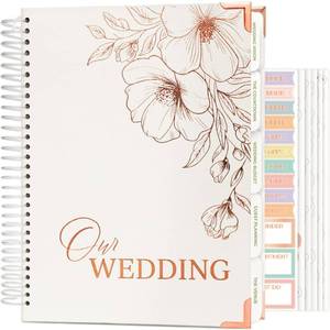 lot 6208 image: Clever Fox Wedding Planner Book & Planning Organizer, White, Gold Foil