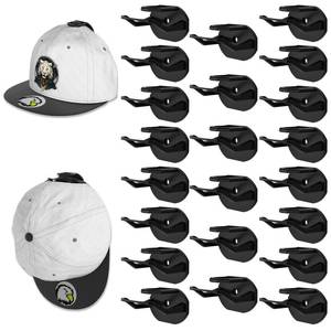 lot 6220 image: 22 Pack Adhesive Hat Hooks for Wall, Super Strong Hat Rack for Baseball Caps, Hat Organizer Display for Home Decor, Hat Hangers Holder for Wall, Door, Closet, No Drilling - USA Patented (Black)