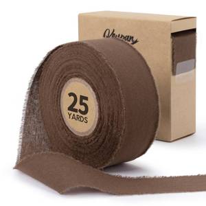 lot 6221 image: Keypan Brown Ribbon Cotton Frayed Fringe 1-12 Inch x 25 Yards