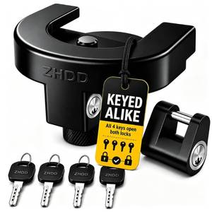 lot 6223 image: ZHDD Trailer Hitch Lock, Heavy Duty Anti-Theft Trailer Tongue Lock for 2-516 Inch Couplers, Reinforced Solid Steel Tow Hitch Coupler Locks Set for RV, Camper, Boat, Caravan