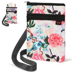 lot 6228 image: Desing Wish Neoprene Passport Holder Bag for Men Women Passport Pouch for Family Travel with Adjustable Shoulder Strap Travel Passport Case Bag - Rose