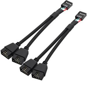 lot 6253 image: OwlTree 2 Pack Motherboard 9 Pin USB 2.0 to Dual 9 Pin Extension Splitter