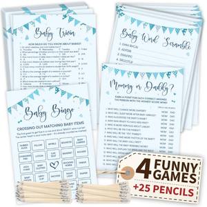 lot 6257 image: Hilarious Baby Shower Games Boy, Baby Shower Boy Decorations for 25 Guests