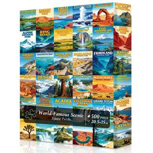 lot 6258 image: National Parks Puzzle for Adults 500 Pieces, Famous Scenic Jigsaw Puzzle