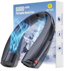 lot 8027 image: Gentsvip Portable Neck Fan with Reading Light - Black
