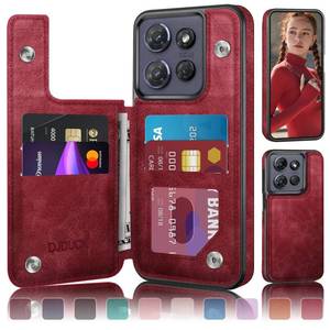 lot 8043 image: DJDUCK Designed for Moto G Power 2025Moto G Power 2026 Case Wallet with Card Holder, Magnetic Clasp Cover RFID Blocking Leather Protection Shockproof Women Men Cases for Moto G Power 2026 Red