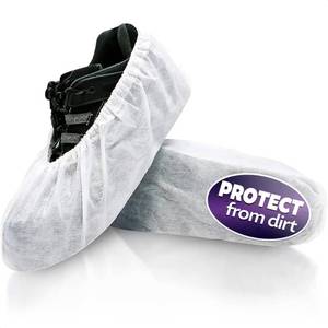 lot 8047 image: 100 Pcs White Shoe Covers Disposable, 50 Pairs Non-Woven for Indoors