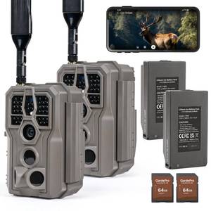 lot 9499 image: GardePro X66 Pro 2-Pack Cellular Trail Cameras, Rechargeable Battery