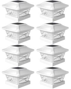lot 9510 image: Davinci Renaissance Solar Outdoor Post Cap Lights, 4x4 5x5 6x6, Bright, 8PK