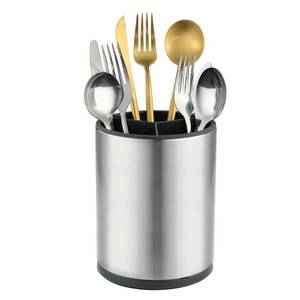 lot 9520 image: kitchen Utensil Holder Counter, DV Stainless Steel Rotating Cooking Spatula Utensils Holder Caddy (3 Compartment, 360°Rotating)