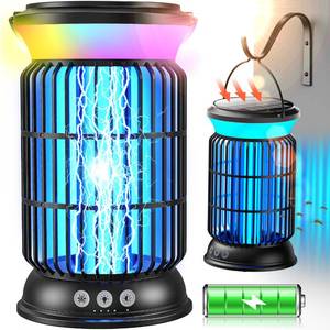 lot 9546 image: Solar Bug Zapper Outdoor �� Powerful Electric Bug Zapper with 4-in-1 Modes, Cordless & Rechargeable Insect Zapper, IP66 Waterproof Mosquito Zapper for Camping & Indoor Use