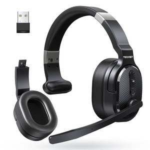 lot 9560 image: TECKNET Bluetooth Trucker Wireless Headset, Noise Cancelling Mic for Work