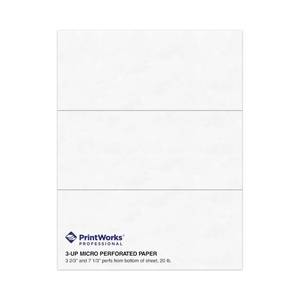 lot 9570 image: PrintWorks Professional 3 Part Perforated Paper 8.5 x 11 - Perfect for W-2, 1099, & Statement Use - Made in the USA - 500 Sheets - 20 lb - Printer Compatible - White (04120)
