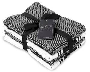 lot 10252 image: AMOUR INFINI Cotton Kitchen Towels - Set of 4 Highly Absorbent, Ultra Soft Waffle Weave Tea Towel with Hanging Loop - 20x28 Inch Quick Drying Dish Cloths for Cleaning (Black)