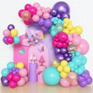 lot 10266 image: Amandir 153pcs Purple Blue Pink Balloon Garland Arch Kit Different Sizes