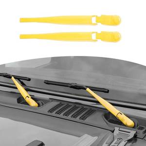 lot 10276 image: RT-TCZ for Jeep JL Windshield Wipers Arm Cover Trim Cowls for Jeep Wrangler JL Gladiator JT 2018 up Yellow Exterior Accessories 2pcs