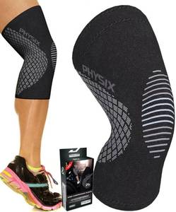 lot 10310 image: PHYSIX GEAR Knee Support Brace - Premium Recovery & Compression Sleeve for Meniscus Tear, ACL, MCL Running & Arthritis - Best Neoprene Stabilizer Wrap for Crossfit, Squats & Workouts -Single Grey XXL