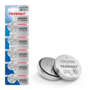 lot 10328 image: Tenergy CR2450 Battery, 3V Lithium Coin Cell Battery for Car Key Fob, Remote Controllers, Garage Door Openers, Calculators, Thermometers and More, 5 Count