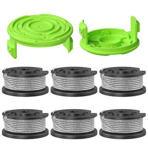 lot 10333 image: YWTESCH 0.065 Single Line Trimmer String Spool Fit for Greenworks Trimmer, 16Ft Auto-Feed Weed Wacker String Replacement Parts Compatible with Greenworks Weed Eater(6 Spool2 Cap)