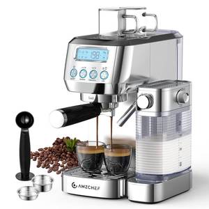 lot 11093 image: AMZCHEF Espresso Machine 20 Bar Auto Milk Frother  Retail $179.99