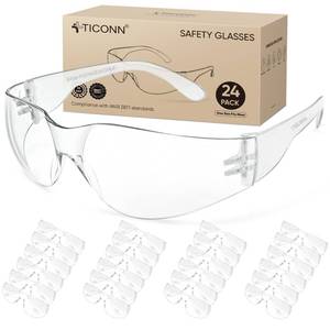 lot 11095 image: TICONN Safety Glasses 24-Pack Clear ANSI Z87.1