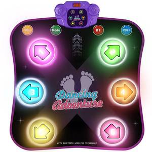 lot 11107 image: Flooyes Dance Mat Toys with Bluetooth, 6-Button Electronic Pad