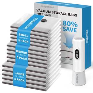 lot 11111 image: Mapambo Vacuum Seal Bags with LED Pump, 15 Pack