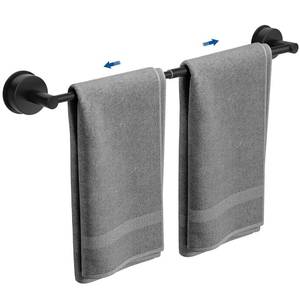 lot 11125 image: Vitaloom Adjustable Suction Cup Towel Bar, 14.6-24 Inch Black