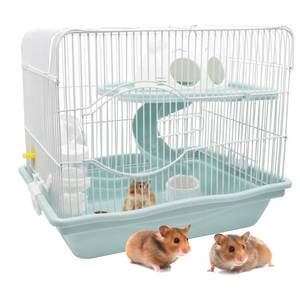 lot 11129 image: MUYG 2-Tier Portable Hamster Cage 14.6x11.0x11.8 Inch