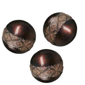 lot 12009 image: Creative Scents Dublin Brown 3 Decorative Balls Set of 3