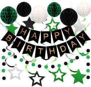 lot 12364 image: Meowtastic Birthday Decorations Banner with Honeycomb Balls