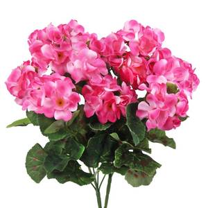 lot 12379 image: CISDUEO Artificial Geranium Flowers Pink Silk 2 Pcs
