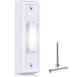 lot 12387 image: Saillong Lighted Wired Doorbell Button, White (2-Pack)