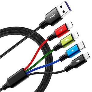 lot 12419 image: Minlu 4-in-1 Multi Charging Cable 6ft 2-Pack