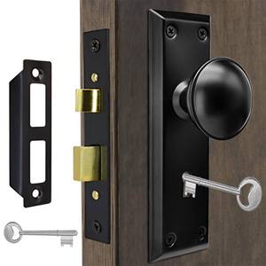 lot 12438 image: TPard Antique Interior Door Knobs Mortise Lock Set Skeleton Key