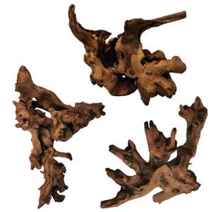 lot 12439 image: Hamiledyi Natural Mopani Driftwood Branches 3-Pc Set 7-12