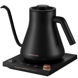 lot 12444 image: Intasting Gooseneck Electric Kettle 0.9L Black